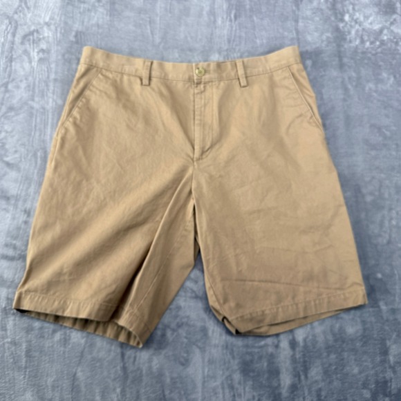 Banana Republic Other - Banana‎ Republic Emerson Short Mens 36 Khaki Tan Chino Cotton Twill Flat Front